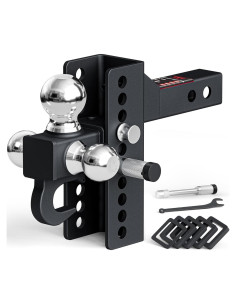 Soporte de Remolque Ajustable TYT Tri-Bola 12.38 kg con Gancho