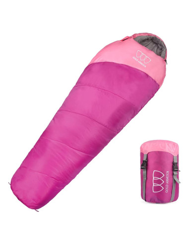 Saco de Dormir Momia Gold Armour Rosa 220x84 cm para Camping