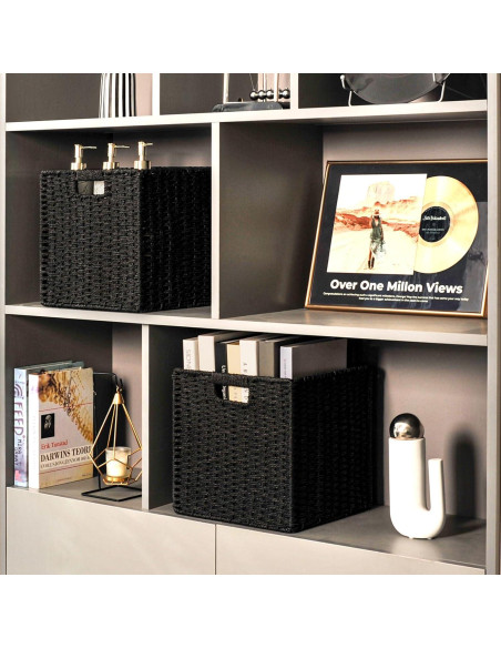 Cajas de Almacenamiento Negras ICERZCZ 27.94x26.04x27.94 cm 2 Pzas Cajas de Almacenamiento Negras ICERZCZ 27.94x26.04x27.94 cm 2 Pzas