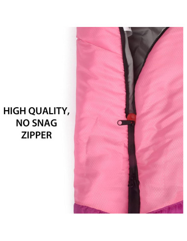 Saco de Dormir Momia Gold Armour Rosa 220x84 cm para Camping