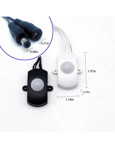 Sensor de Movimiento PIR QDenglamp 5V-24V 5A Negro 2