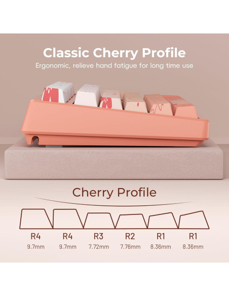 Conjunto de Teclas Mecánicas GMKWTL PBT Flores de Cerezo 132 Teclas