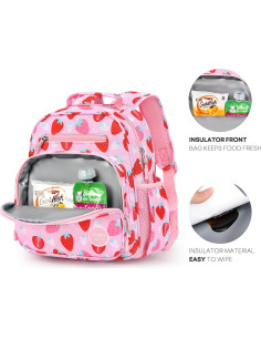 Mochila Infantil Mibasies Rosa Fresa 30 cm 7L para Niñas 2