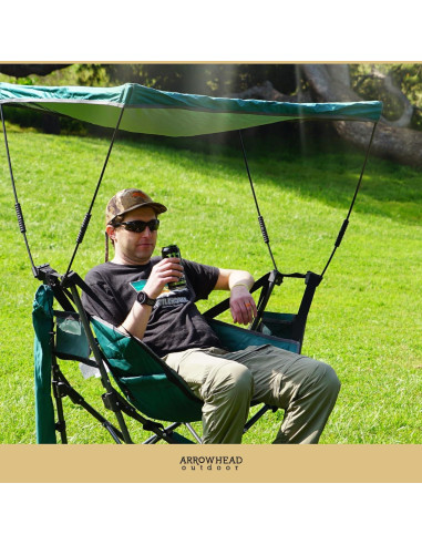 Hamaca Plegable Portátil Arrowhead Outdoor con Toldo Azul