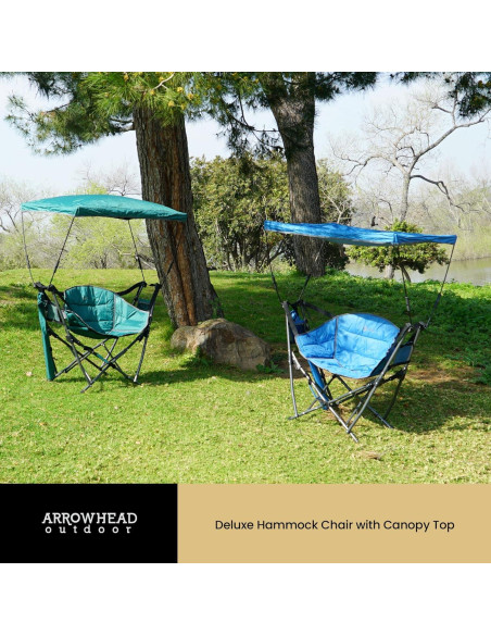 Hamaca Plegable Portátil Arrowhead Outdoor con Toldo Azul