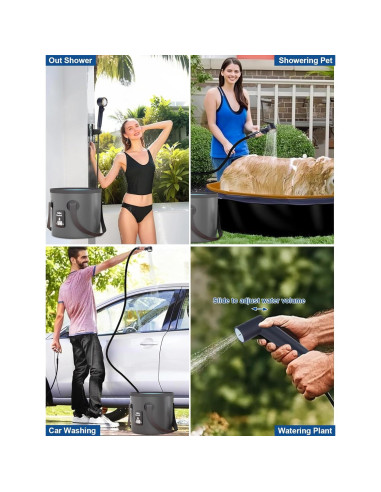 Bomba de Ducha Portátil Safetect A2501, 8000mAh, 5 Modos