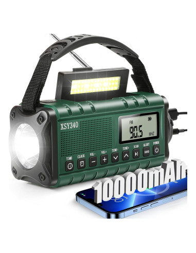 Radio Meteorológica NOAA Leaton Portátil con Carga Solar 10000mAh