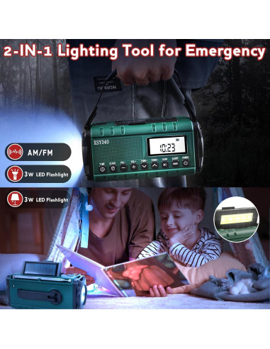 Radio Meteorológica NOAA Leaton Portátil con Carga Solar 10000mAh