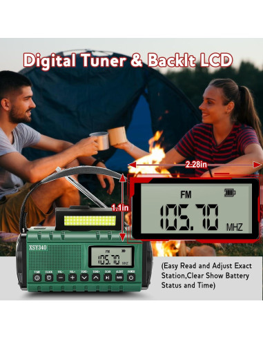 Radio Meteorológica NOAA Leaton Portátil con Carga Solar 10000mAh