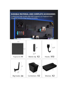 Kit Organizador de Pared Zestify - Tablero Perforado 30x30cm 2