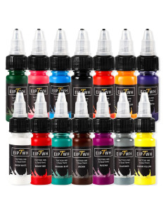 Juego de Tinta para Tatuajes EIPTWH 14 Colores 15ml
