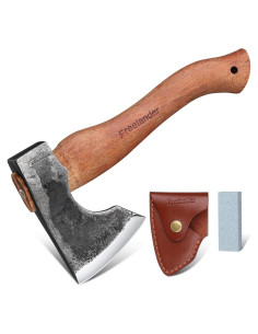 Hacha de Camping Freelander 28 cm con Funda de Cuero