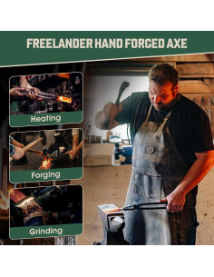 Hacha de Camping Freelander 28 cm con Funda de Cuero 2