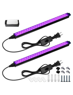 Barrina Barra de Luz Negra LED 10W 1FT - 2 Paquetes