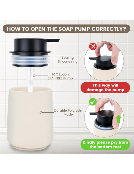 Juego de Accesorios de Baño Beige Deobath - 4 Piezas