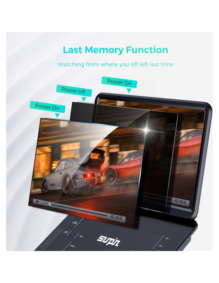 Reproductor de DVD Portátil SUNPIN 15.6" HD Batería 6h