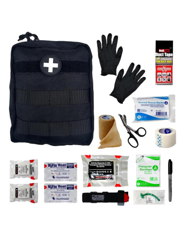 Kit de Primeros Auxilios IFAK HMZ Medical con Torniquete CAT Negro