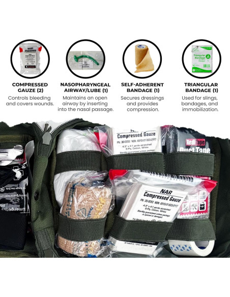 Kit de Primeros Auxilios IFAK HMZ Medical con Torniquete CAT Negro