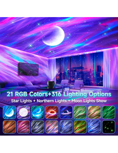 Proyector de Estrellas Luz Galáctica TK.CO. WH-E12A 21 Colores