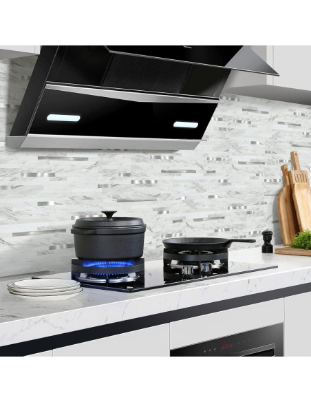 Azulejos de PVC Autoadhesivos Mijaro 8 Piezas Mármol Blanco