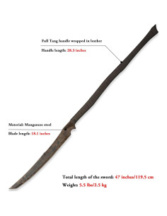 Espada de Acero de Manganeso SV FK-0166 119.4cm con Funda 2