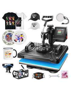 Prensa Térmica 5 en 1 WHUBEFY 38x30cm 900W Digital