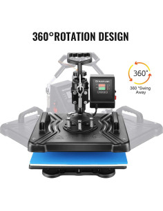 Prensa Térmica 5 en 1 WHUBEFY 38x30cm 900W Digital 2