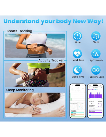 Anillo Inteligente de Salud Gwenland SR08 - Monitoreo Fitness