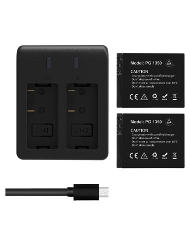 Baterías Recargables AKASO Brave 7 con Cargador Doble USB