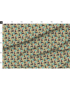 Tela Chiffon Spoonflower Perros Labrador Retriever 68.58x45.72cm 2