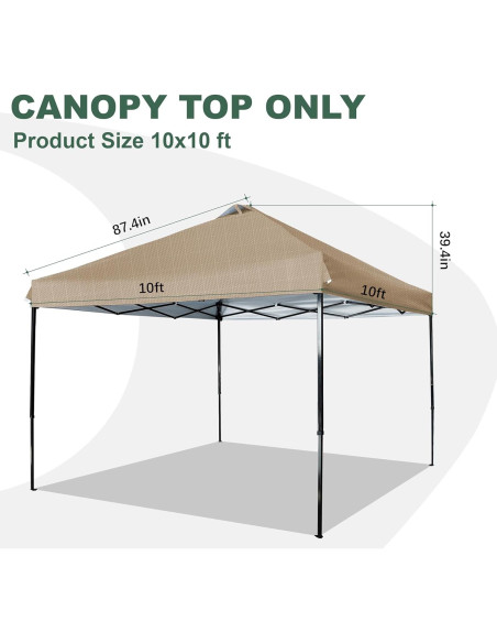 Cubierta de Reemplazo Toldo 10x10 JANCANOPY Beige Ripstop