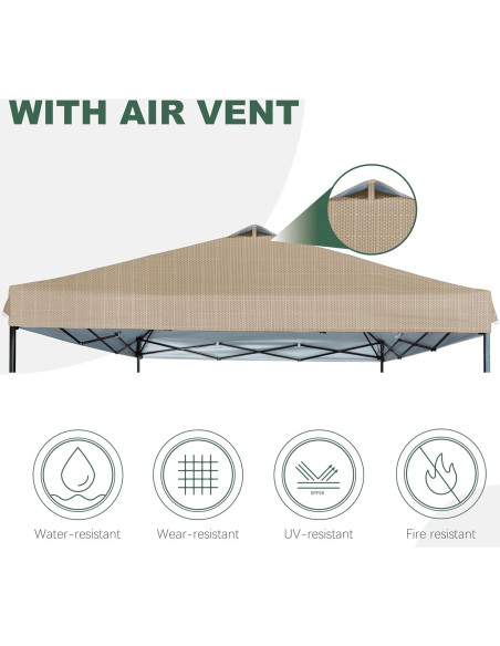 Cubierta de Reemplazo Toldo 10x10 JANCANOPY Beige Ripstop
