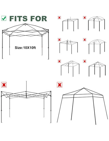 Cubierta de Reemplazo Toldo 10x10 JANCANOPY Beige Ripstop