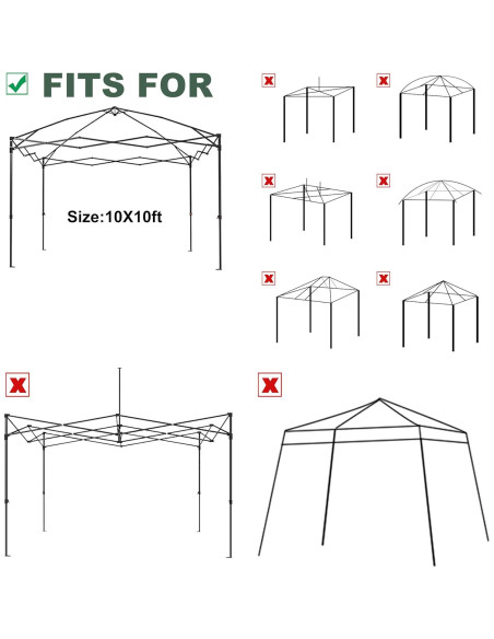Cubierta de Reemplazo Toldo 10x10 JANCANOPY Beige Ripstop