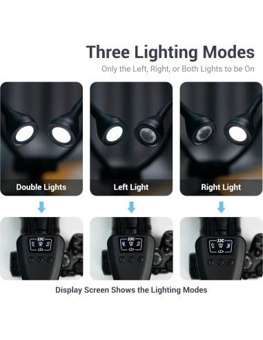 Luz Macro de Brazo JJC LED-ARM2 10 Niveles 5600K para Fotografía