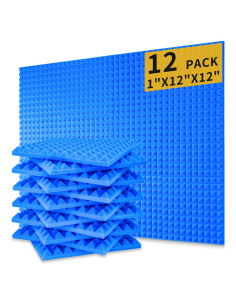 Paneles Acústicos Absorbentes Saiqiang 12 Pack 30.48x30.48 cm Azul