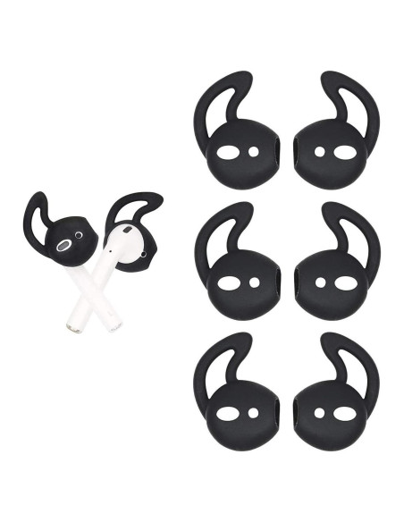 Cubiertas de Ganchos BLLQ para Auriculares Air Pods - 3 Pares Negros