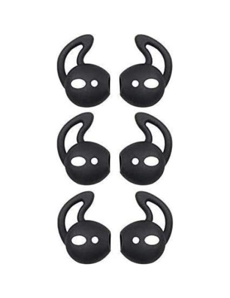 Cubiertas de Ganchos BLLQ para Auriculares Air Pods - 3 Pares Negros