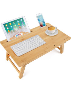 Mesa de Dibujo Ajustable Nnewvante de Bambú 60x35 cm 2