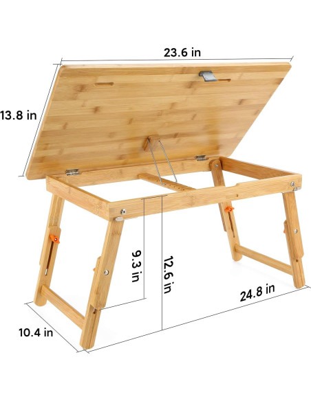Mesa de Dibujo Ajustable Nnewvante de Bambú 60x35 cm