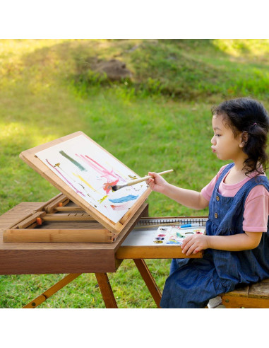 Mesa de Dibujo Ajustable Nnewvante de Bambú 60x35 cm