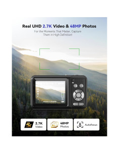 Cámara Digital Jexylon CA06 2.7K 48MP Pantalla Doble Zoom 18x 2