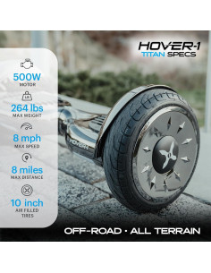 Hoverboard Eléctrico Hover-1 Titan 10" Bluetooth 500W 13KM 2