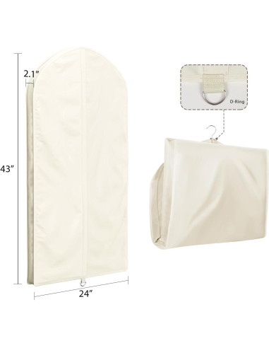 Bolsa de Traje Oxford Univivi 61x109 cm Beige Transpirable