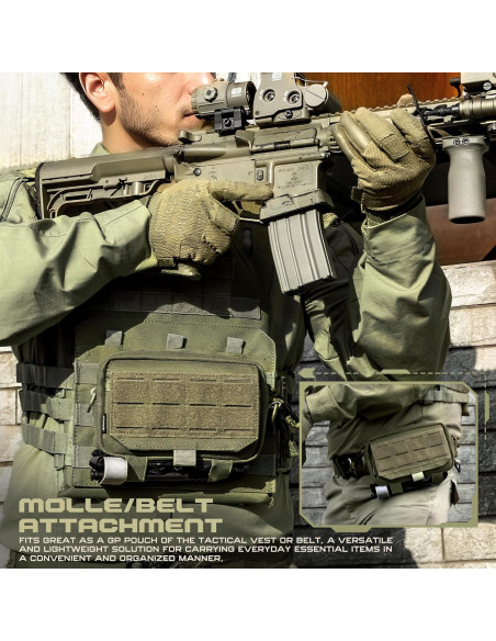 Bolsa Administrativa Molle Táctica WYNEX Verde Militar EDC