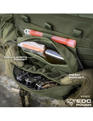 Bolsa Administrativa Molle Táctica WYNEX Verde Militar EDC