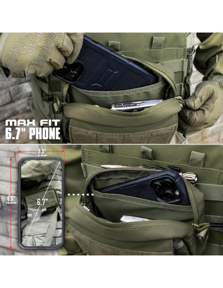 Bolsa Administrativa Molle Táctica WYNEX Verde Militar EDC