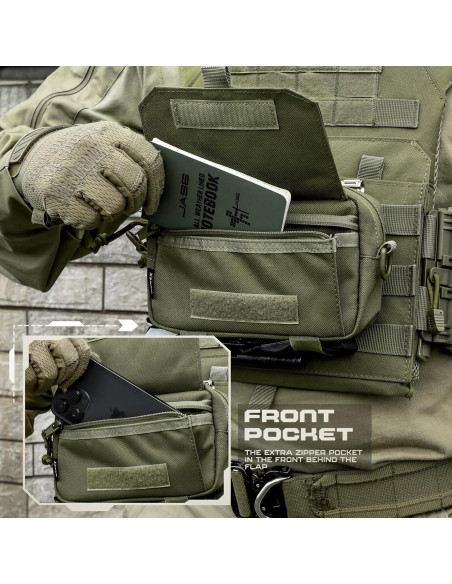 Bolsa Administrativa Molle Táctica WYNEX Verde Militar EDC