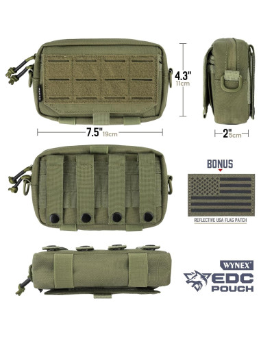 Bolsa Administrativa Molle Táctica WYNEX Verde Militar EDC