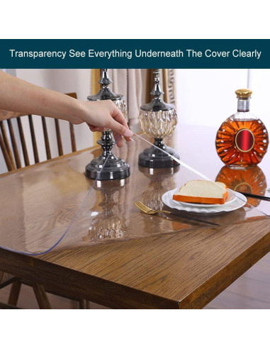 Protector de Mesa Rectangular Wadrac 55.88x111.76 cm PVC Transparente